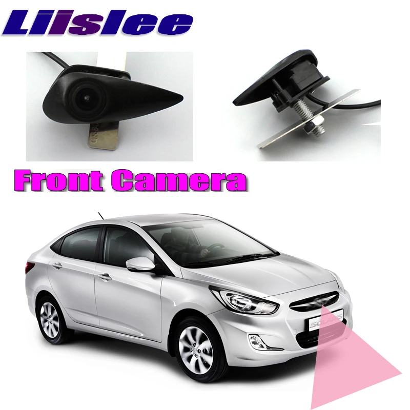 Передняя Автомобильная камера LiisLee для hyundai Accent Solaris 2010- 11 12, фронтальная камера с логотипом DIY, фронтальная камера с ручным управлением