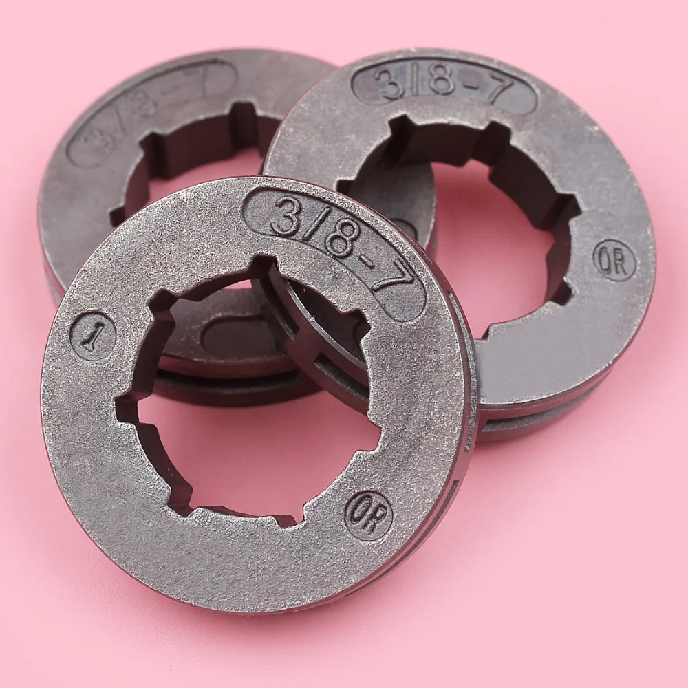 Обод звездочки 3 шт./лот для бензопилы Husqvarna 154 254 254XP 257 262 262XP 50 51, 455 460 55 Rancher 3/8 Шаг 7 зубьев ID 19 мм