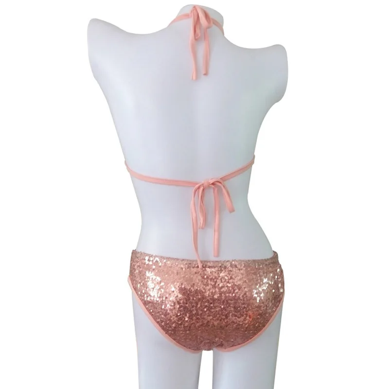 Jookrrix 2018 Sexy Bikinis Sequins Women Bandage Bikini Set Push Up Padded Strappy Swimsuit Backless Brazillian Summer Swimwear |