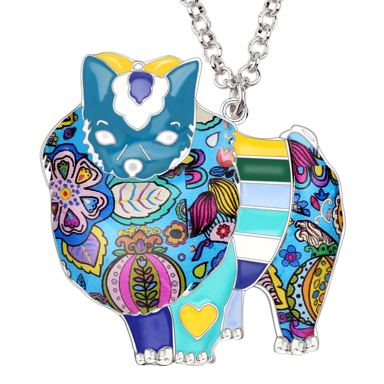 WEVENI Statement Enamel Alloy Pomeranian Dog Necklace Chain Jewelry For Women Girls Pet Lovers Gift Accessories Wholesale Bijoux | Украшения