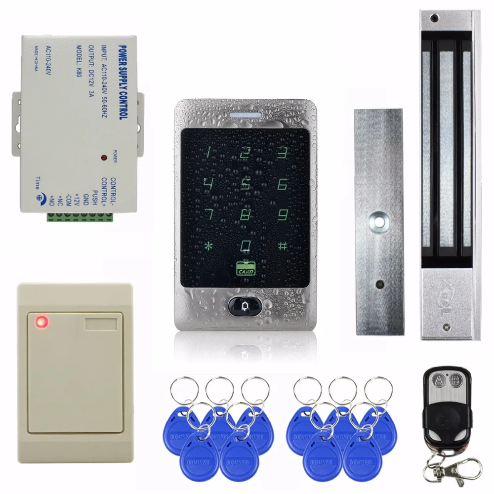 

DIYSECUR Waterproof 125KHz RFID Reader Password Keypad + 280kg Magnetic Lock Door Access Control Security System Kit