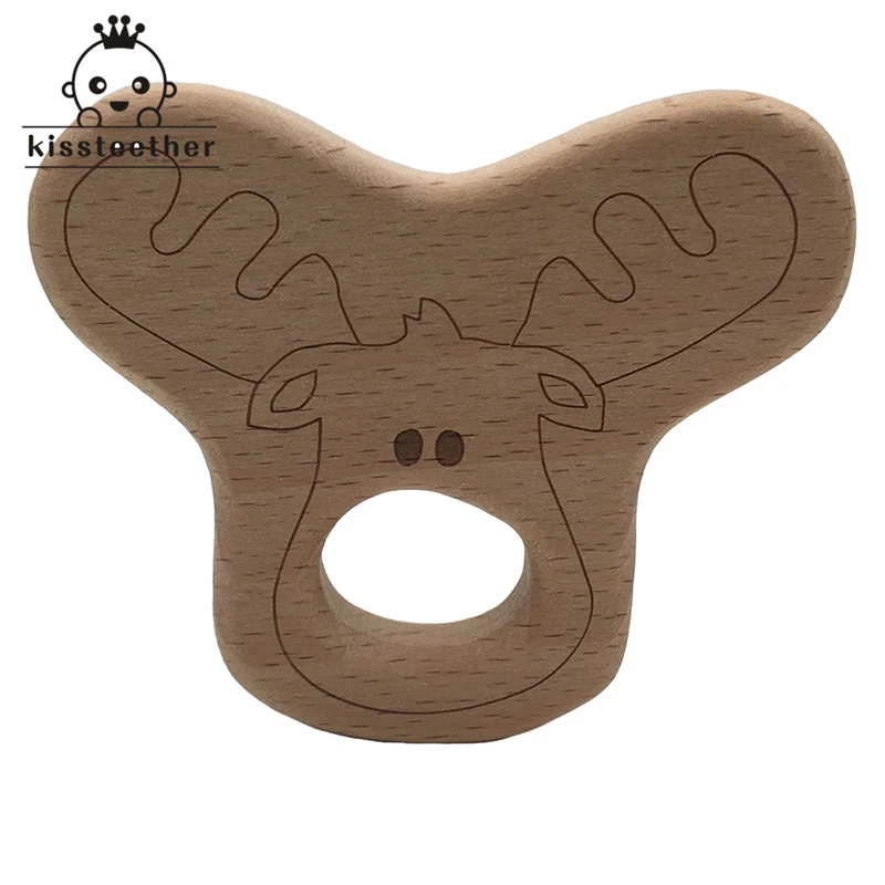 Mordedor para beb&eacute;, colgante de ganado, joyer&iacute;a artesanal para beb&eacute;, collares, pulseras, accesorios, chupete de madera sin BPA, 10 piezas-1