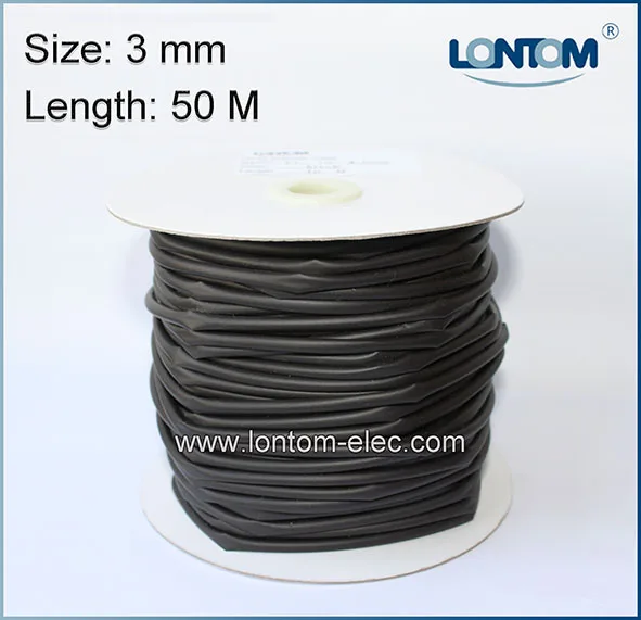 50 метров 3 0 мм 2:1 термоусадочная трубка кабель рукав черный|cable sleeve black|cable sleevetube