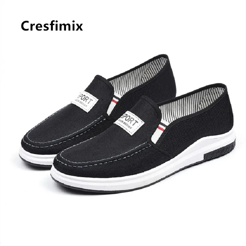 Cresfimix/мужские модные удобные Черные слипоны; Мужская повседневная синяя нескользящая обувь; Мужские крутые лоферы; chaussures hommes a5290