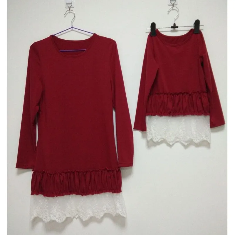 Новинка 2017 года стильные платья для мамы и дочки кружевное платье с длинными