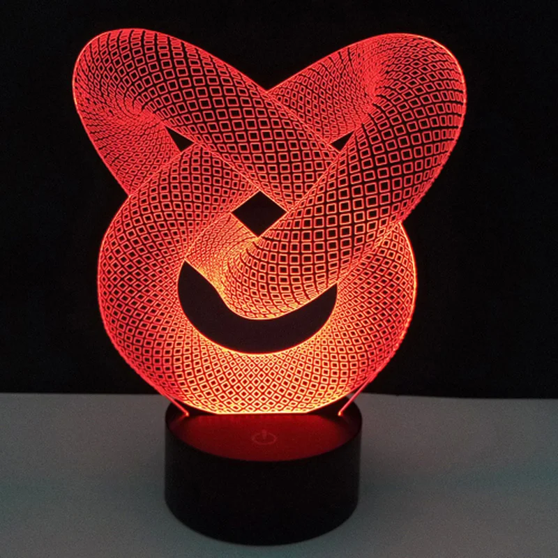 3D Красочный светодиодный ночник 7 видов цветов Изменение USB сенсорный