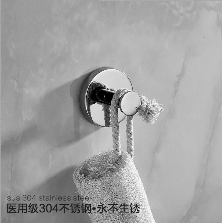 Современный полированный хромированный крючок из нержавеющей стали 304 круглая