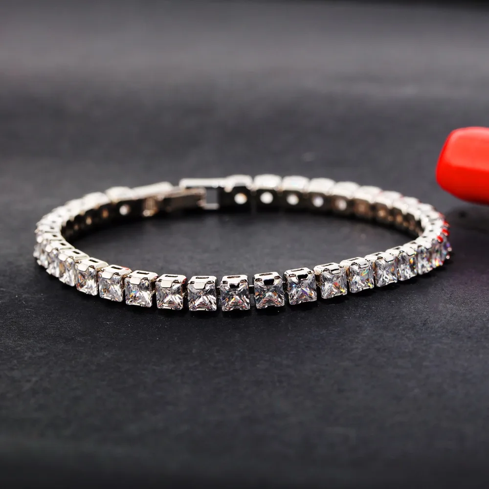 Fashion simple 5mm Cubic Zirconia Delicate Bracelet&ampbangles For Women Exquisite Party Jewelry girl Gifts Accessories DS986 | Украшения и