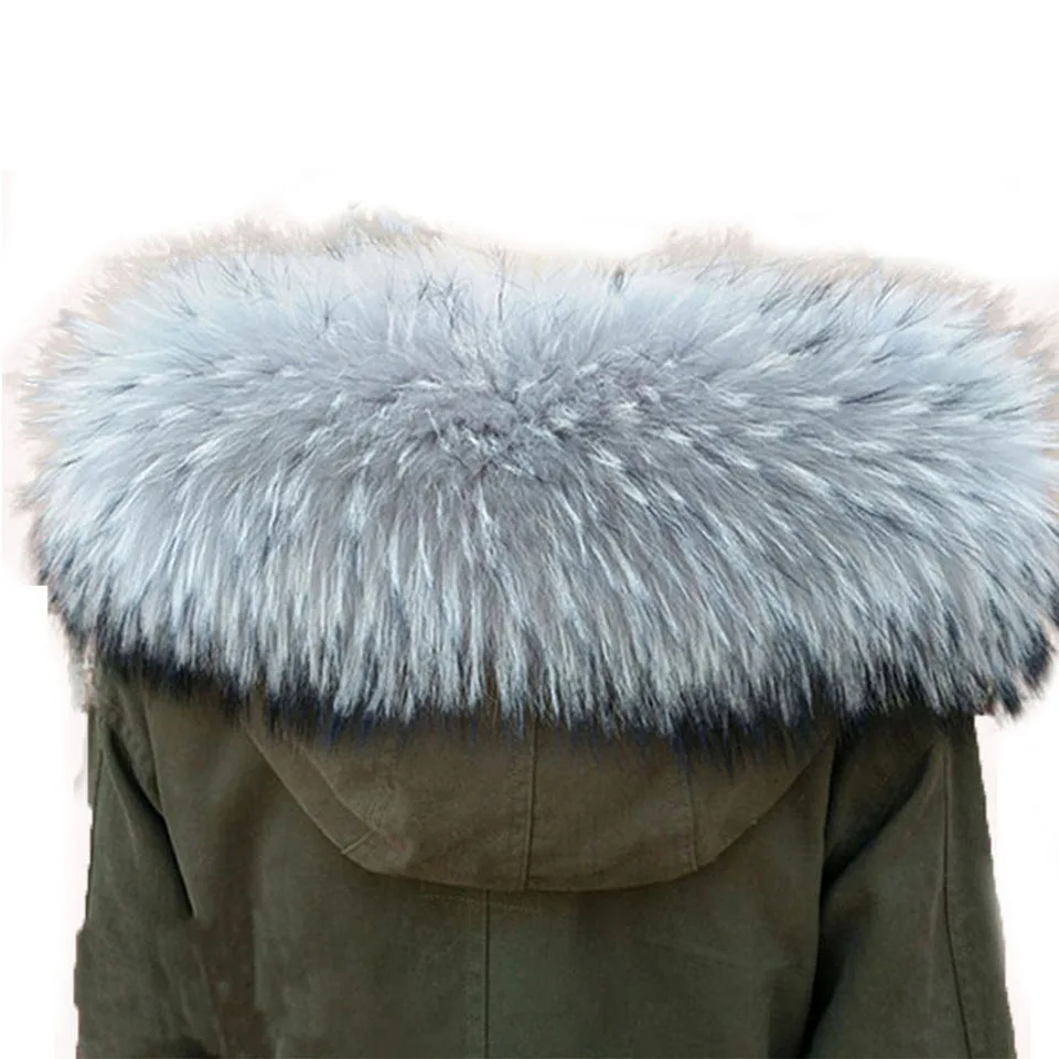 Воротник из натурального меха енота Женский 100% натуральный мех серый воротник