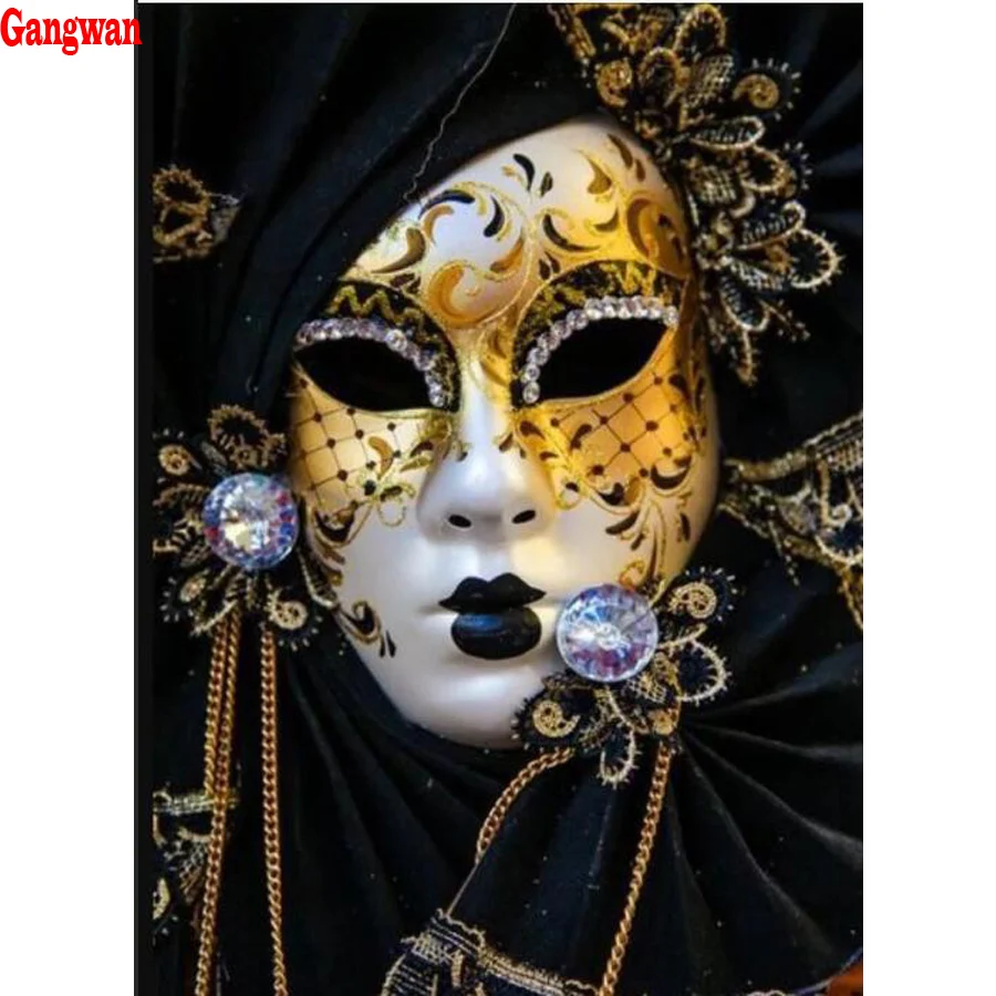 5D DIY алмазная живопись женская маска Феи картина Алмазная вышивка полная