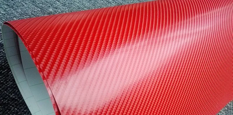 Красная пленка 4d из углеродного волокна 100 мм х 1520 наклейки на поверхность