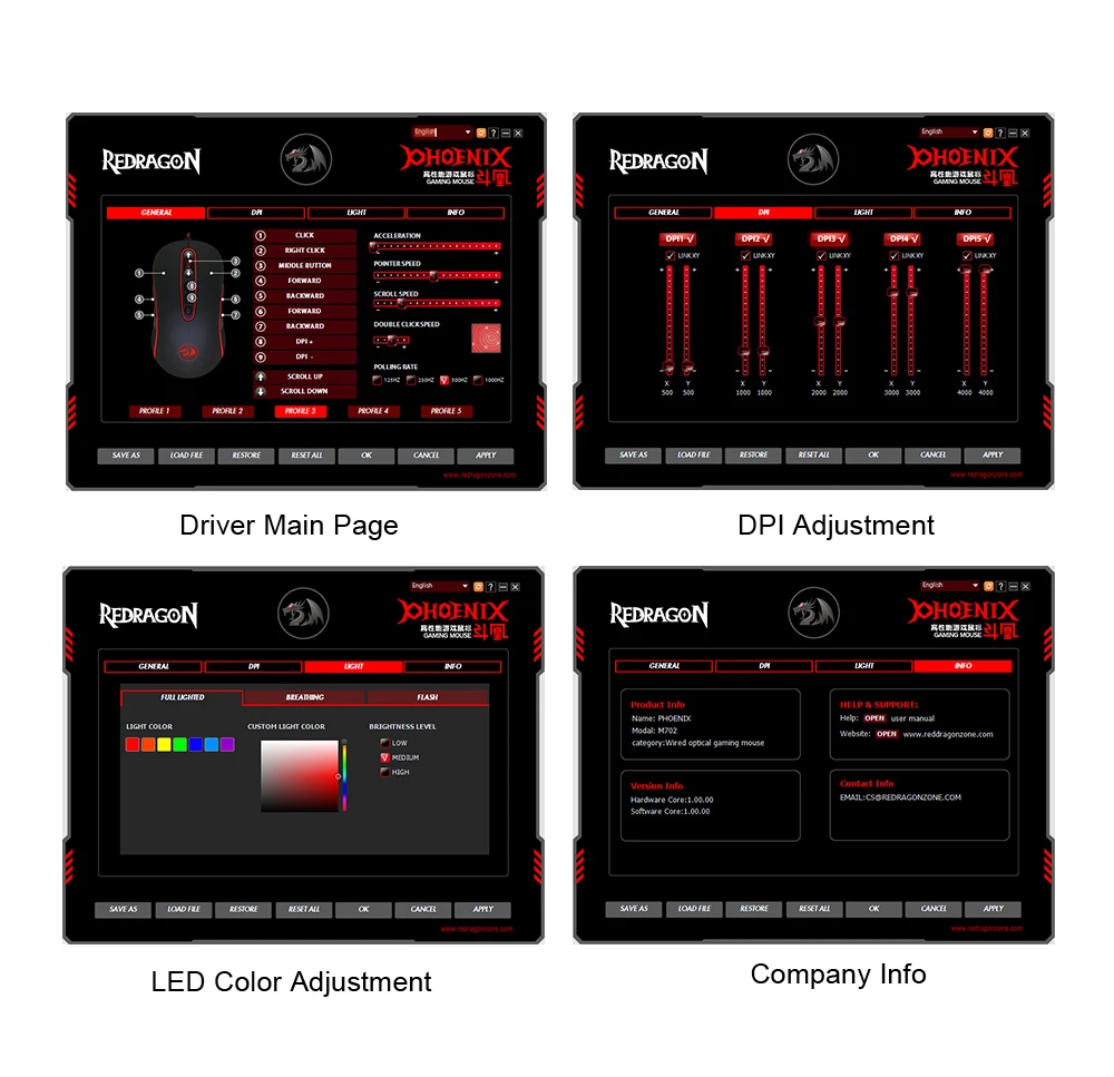 Redragon PHOENIX M702-2 USB игровая мышь Проводная 10000 dpi 11 кнопок эргономичный дизайн для компьютера программируемые мыши для геймера
