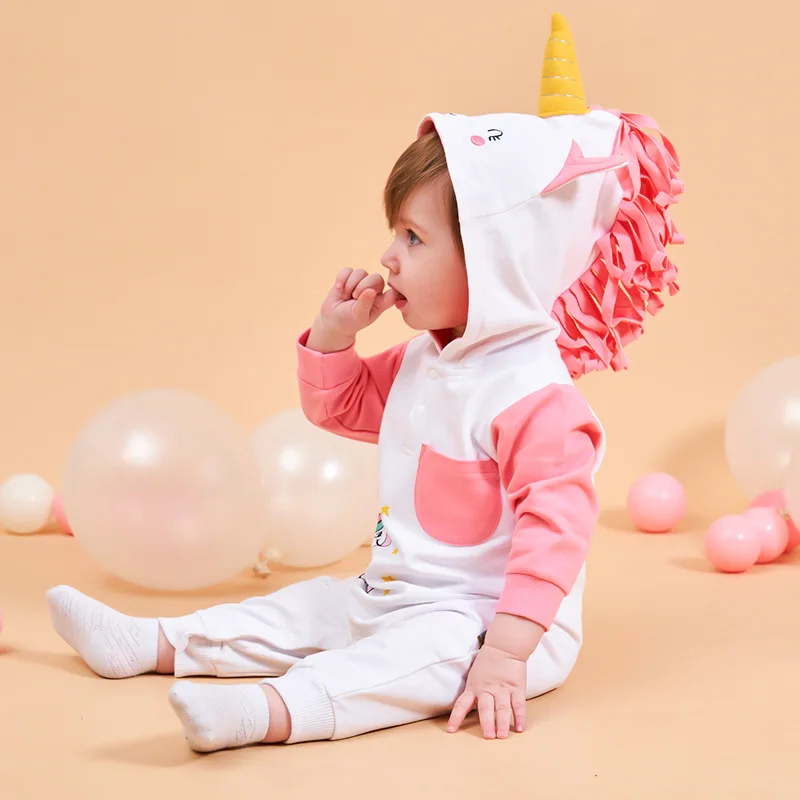 

2019 Spring New Explosion INS Animal Styling Baby Girl Clothes Baby Jumpsuit BABY Unicorn Rompers Pink Romper Baby Onesie