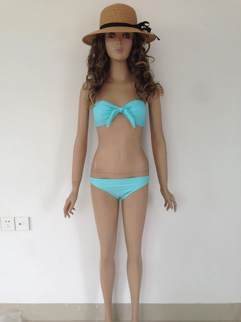 Lady's Gift Free Shipping Hot Sale Sexy Strapless Swimwear Women Form-flattering Bikini Padded Set 2 Colors 6H4346 S M L |