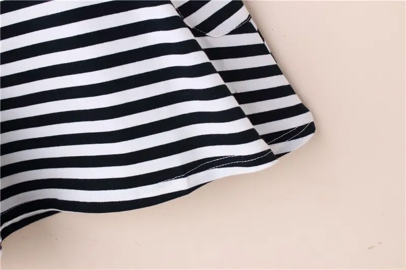 Girls Summer Dress Baby Girl Clothes Kids Dresses for Costume Striped Three Quarter Sleeve A-line dress Children Clothing | Детская