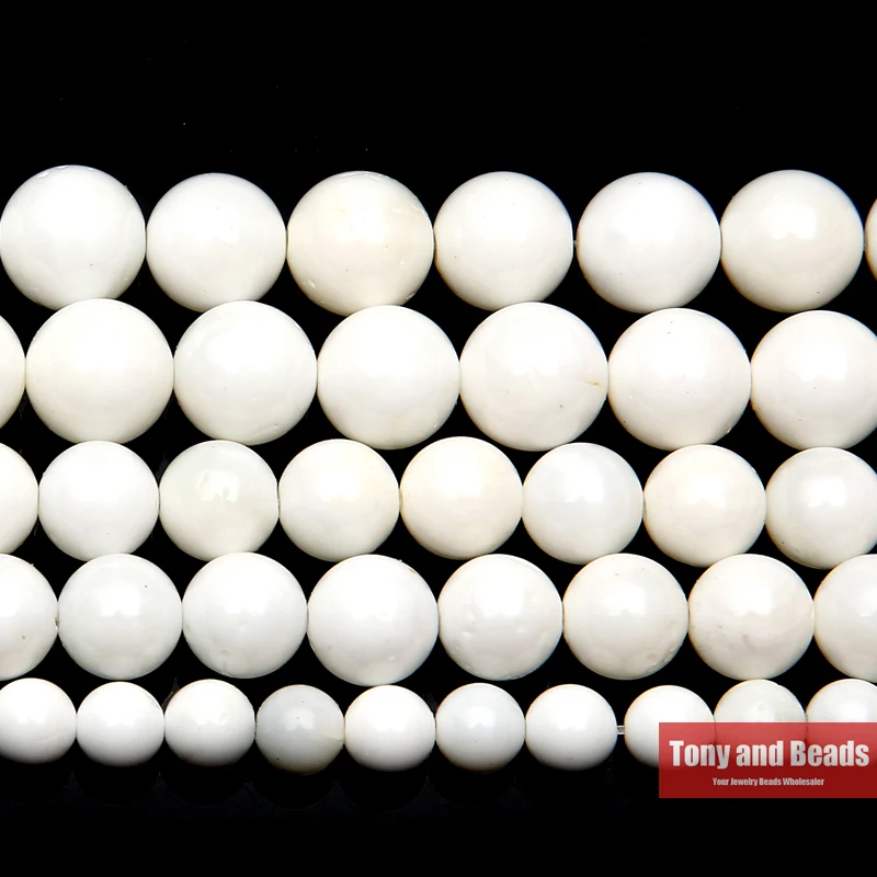 

Natural Stone White Coral Round Beads 15" Strand 4 6 8 10 12MM Pick Size For Jewelry Making No.CO3