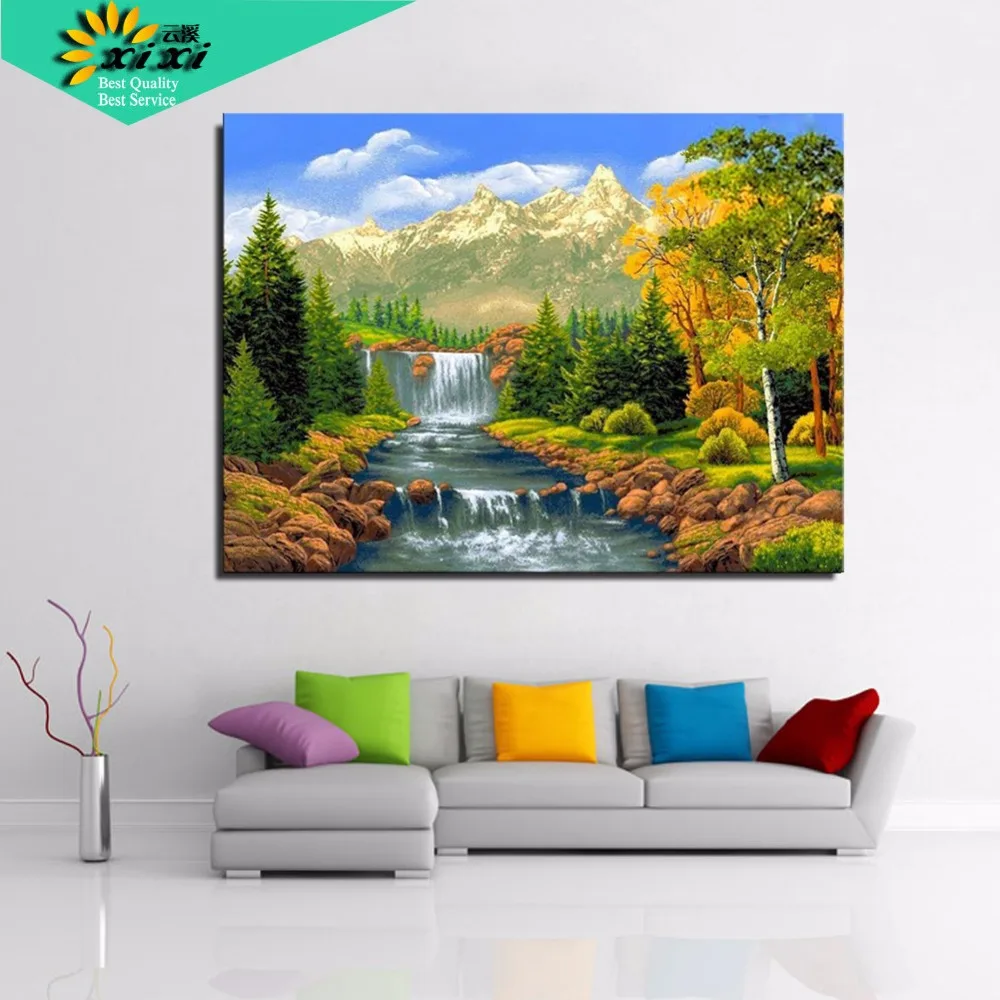 5D алмазная вышивка пейзаж водопад DIY живопись Алмазная мозаика ремесла подарки