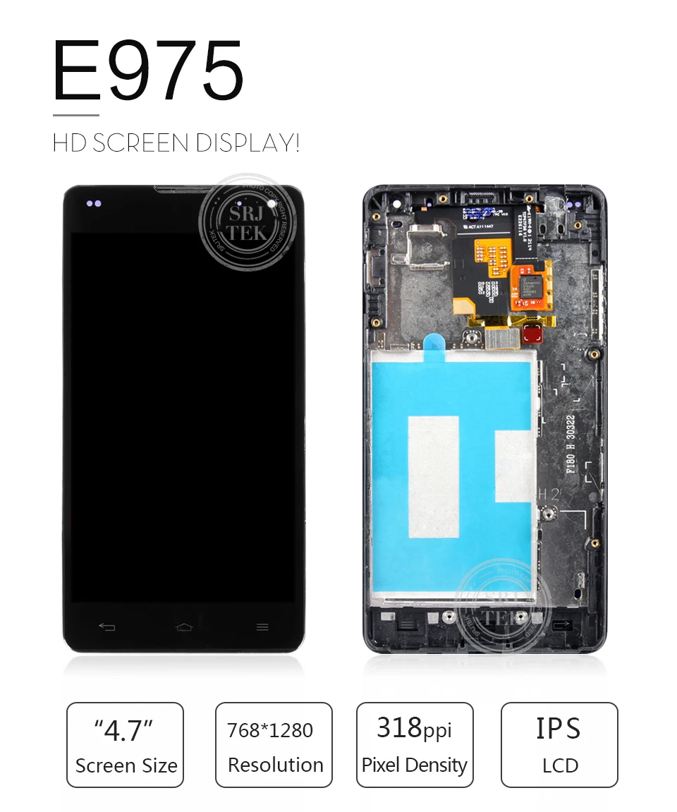 Дисплей для LG E975 дисплей сенсорный экран с рамкой дигитайзер для LG Optimus G E975 ЖК LS970 F180 E971 E973 протестирован