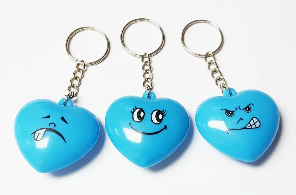

100X Key Chain Ring w/ Big Heart Pendant Vintage Charm Fashion Favour Pinata School Bag Party Favors Gift Novelty Birthday Prize