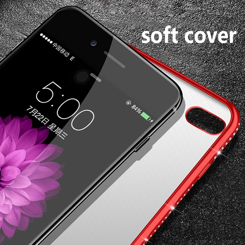 Китайский матовый Moible чехол для телефона с Красным бриллиантом capinhas iphone x 10 xs max xr 6