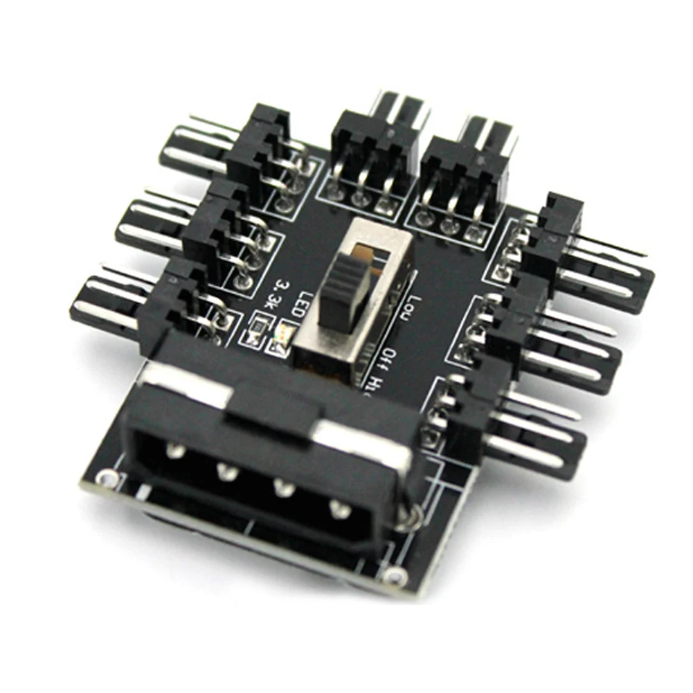 SATA 4pin самоклеющиеся Fan Hub 8-way компьютер аксессуары Professional с Светодиодный