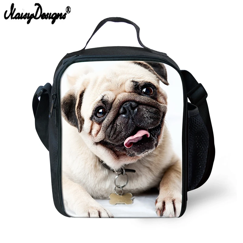Милая дизайнерская Детская сумка для обеда с Мопсом Термосумка мужчин термо еды