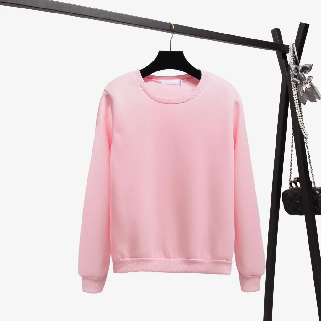 ZQLZ Pullovers O-neck Cotton Hoodies Women 2018 New Loose Solid Color Long Sleeve Hoodie Mujer Casual Sweatshirt Femme | Женская одежда