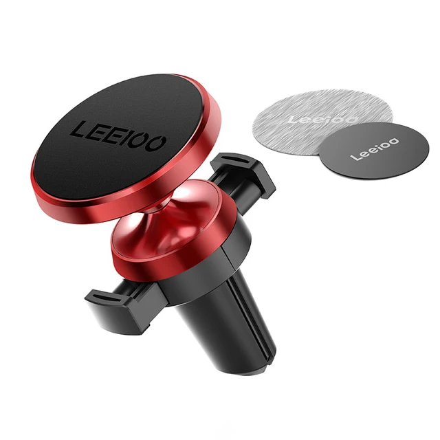 Red LEEIOO магнитный автомобильный держатель для мобильного телефона универсальный держатель подставка-держатель для сотового телефона держатель на вентиляционное отверстие автомобиля gps автомобильный держатель телефона - Цвет: Red