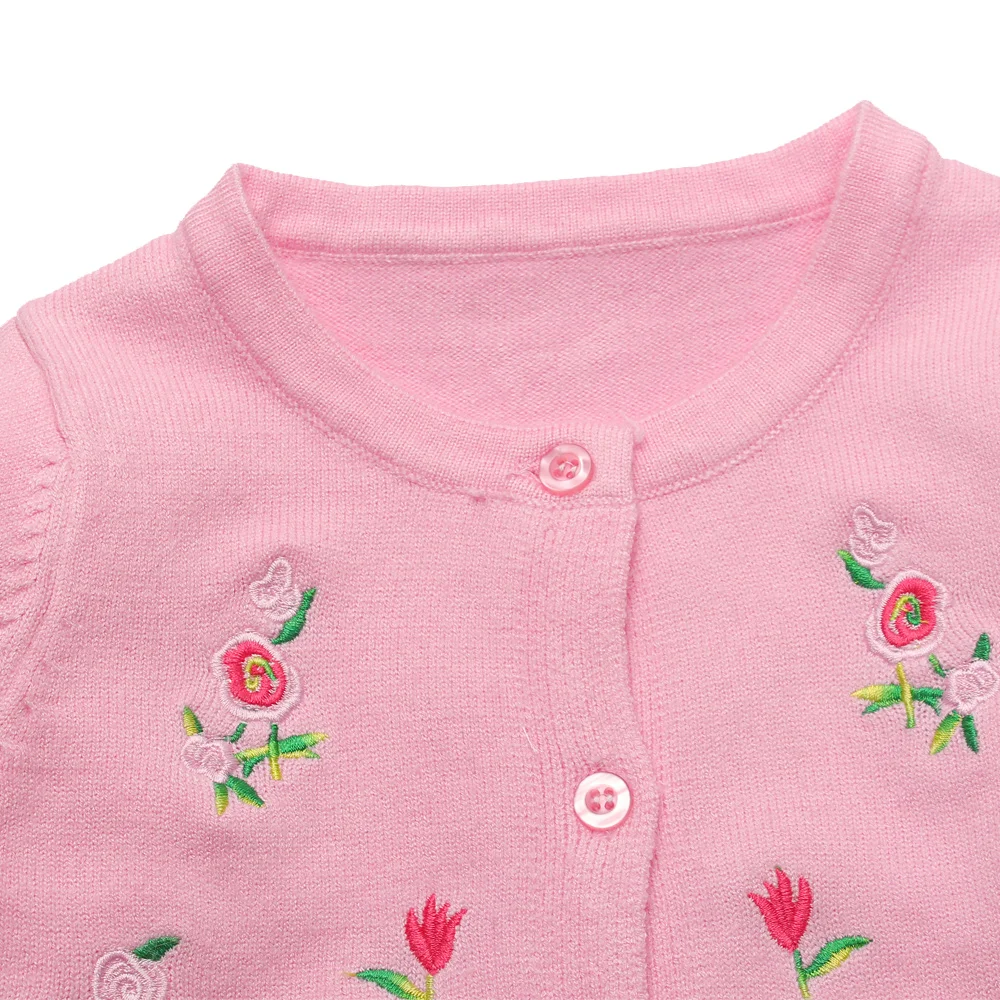 Хлопковый кардиган с цветочным рисунком для маленьких девочек свитер длинными