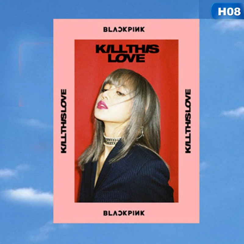 H08 1 шт. Kpop Blackpink Kill This Love Photo Stikcy Card Дженни Лиза HD фотостудия наклейка альбом кристальная карта наклейка - Цвет: H08