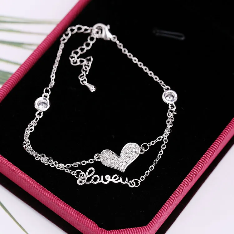 Новые модные ювелирные изделия SWOUR из белого золота с милой цепочкой фианитом