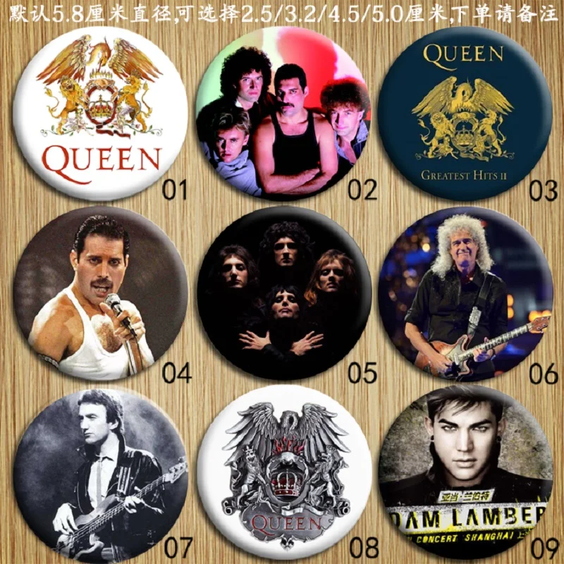 Рок-Группа queen сувенирная коллекция значок Фредди Меркурий, Бриан Мэй, Адама Ламберта жесть Броши персонализированный подарок для друга