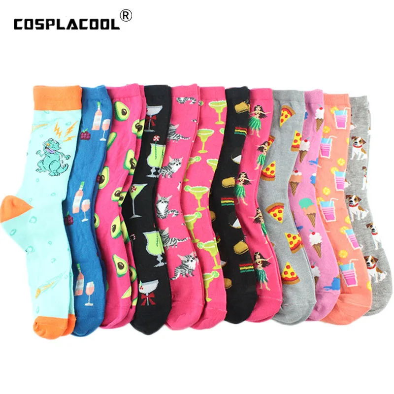Food Pizza Cute Socks Women Divertidos Ice Cream Creative Sokken Crazy Chaussette Femme