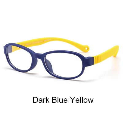 Dark Blue Yellow Ralferty Детские TR90 гибкие квадратные очки Небьющиеся дети близорукость рецепт оптические очки оправа очки K8154 - Цвет оправы: Dark Blue Yellow