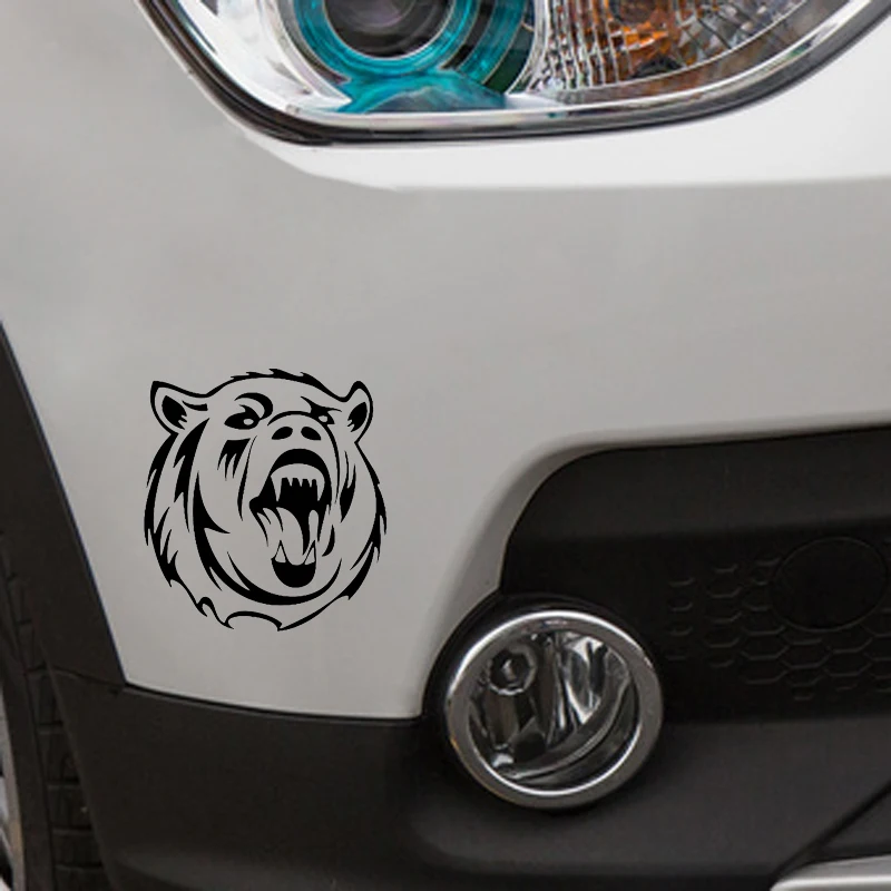 YJZT 13*14.1CM Angry Polar Bear Head Animals Car Sticker Bumper Window Decoration Accessories Vinyl C12-0456 | Автомобили и