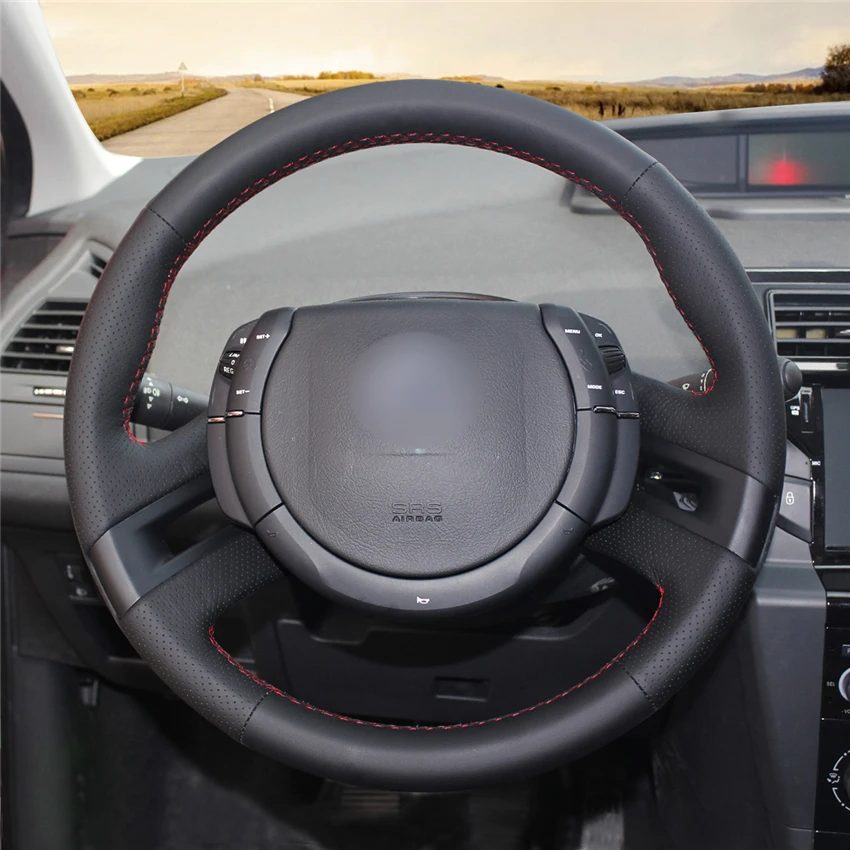 MEWANT черная искусственная кожа для Citroen C4 Picasso 2007 2013|car steering wheel cover|steering coverwheel cover |