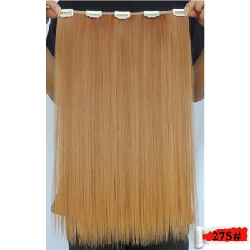 27 S # Wjlzz5050/1 p Xi. Rocks синтетические 20 дюймов Ombre ClipIn волосы для наращивания длинные прямые накладные парики для наращивания шиньоны для женщин парик - Цвет: 27 S #