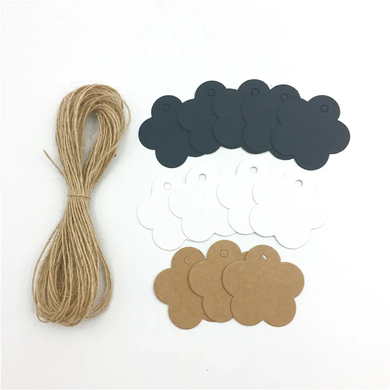 100 шт./лот белый черный коричневый крафт бумага бирки сделай сам мини этикетка для