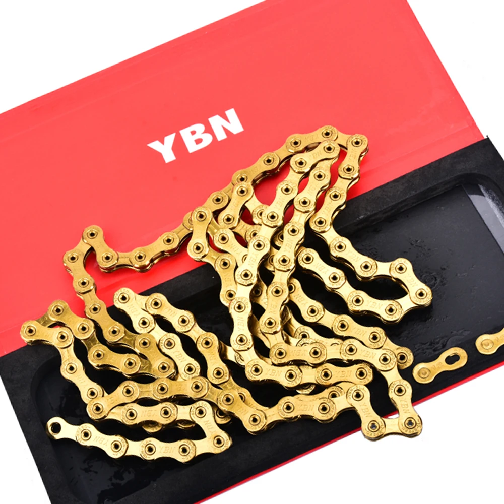 YBN SLA Ti Titanium Gold MTB цепь для дорожного велосипеда 12 Скоростей 126L звенья с