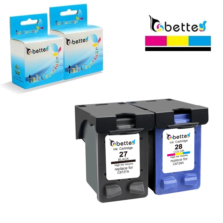 Сменный картридж с чернилами Bete для HP 27 28 hp Officejet 4212 4215 4219 4251 4252 4255 4256 4259 5600 5605 5608 5609 |