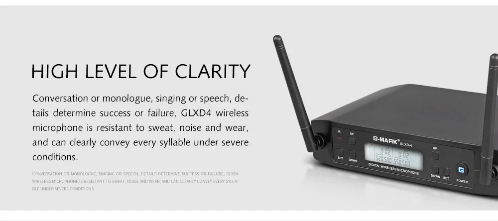 G-MARK GLXD4 Профессиональный UHF двойной беспроводной микрофон системы SM58 ручной микрофон 2 канала этап караоке Рождественский подарок