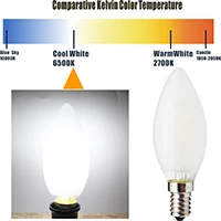 Cool White Jcking(комплект из 10 шт.) схема соединений для настройки 220V 2 W/4 W/6 W E14 затемнения светодиодный лампы накаливания светодиодный матовый Свеча светильник лампочка, SES Свеча светильник лампочка - Испускаемый цвет: Cool White