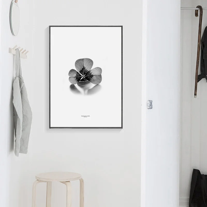 Скандинавский плакат черно-белый Стокгольмский пейзаж холст живопись листья