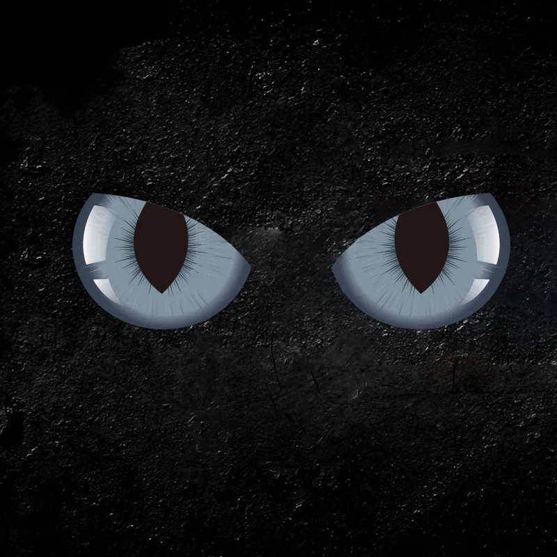 2pcs/pair 3D Cartoon Cat Eyes Car Stickers - Vinyl Decal Cover for Scratched Auto Motorcycle Body - Funny Accessories for Decoration image 3