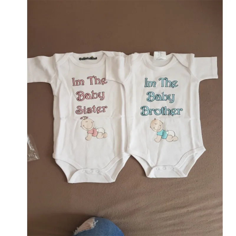 Culbutomind I am The Baby Brother Sister/Детский комбинезон с длинными рукавами из органического