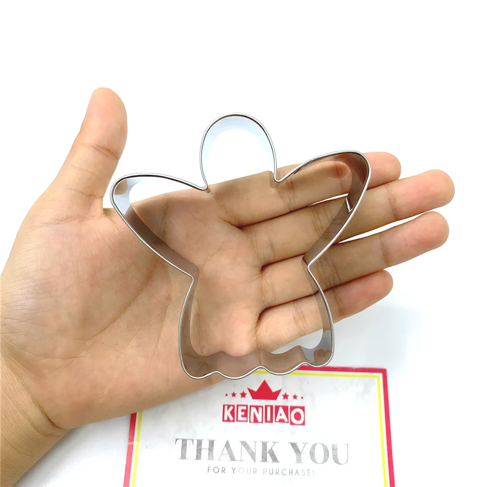 KENIAO Angel Cookie Cutter for Christmas Party- 8.5 cm and 7.4 cm- Biscuit / Fondant / Pastry Cutter- Stainless Steel