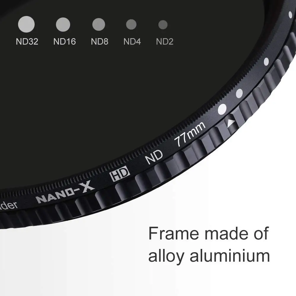 K&ampF Concept 52MM 58MM 62MM 77mm Fader ND Filter Neutral Density Variable ND2 to ND32 for Camera Lens NO X Spot | Электроника