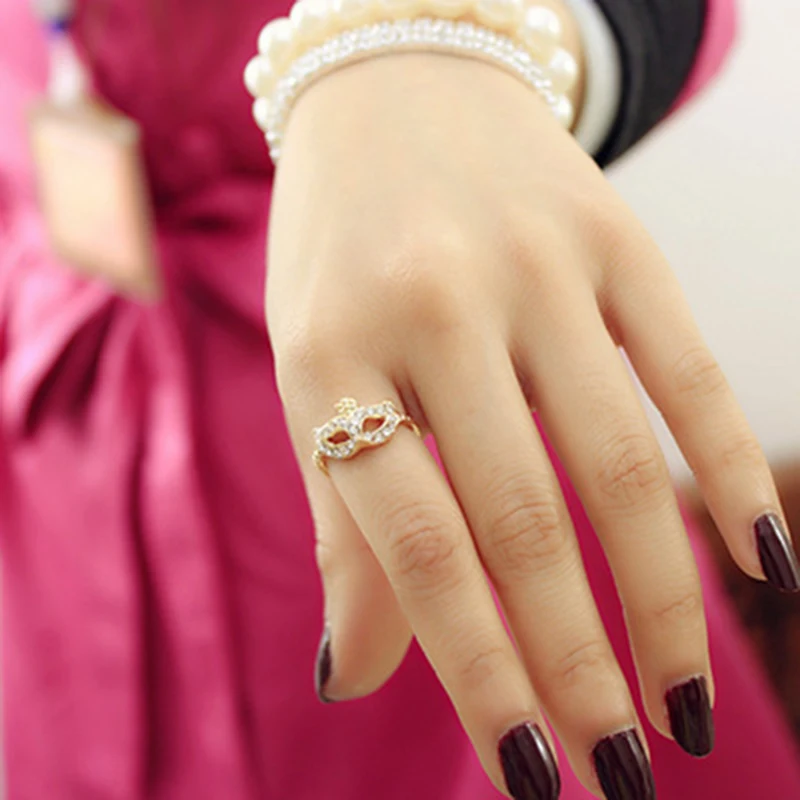 Очаровательный кристалл маска цветок на вершине 2 типа позолоченные и