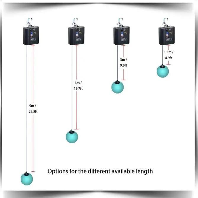 cable 1.5m Новые tradeed свет кинетический мяч огни Установка с лебедки DMX - Цвет: cable 1.5m