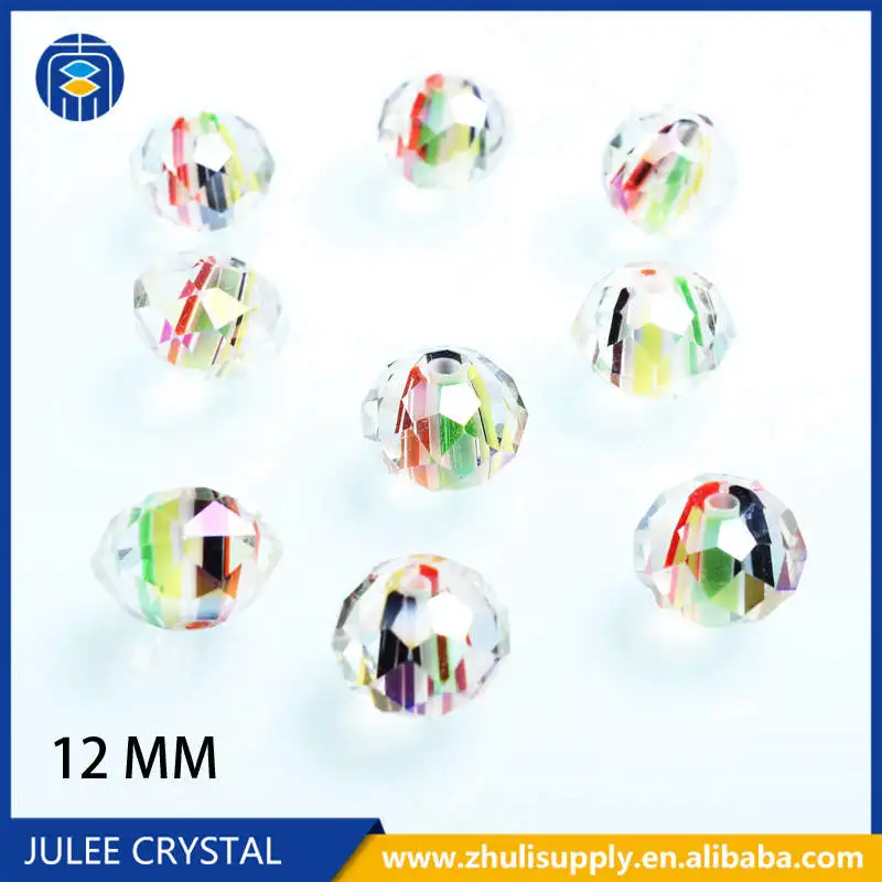 12mm-Green AB Женский Diy браслет цветок Rondelle граненые бусины стеклянные бусины лэмпворк для изготовления ювелирных изделий - Цвет: 12mm-Green AB